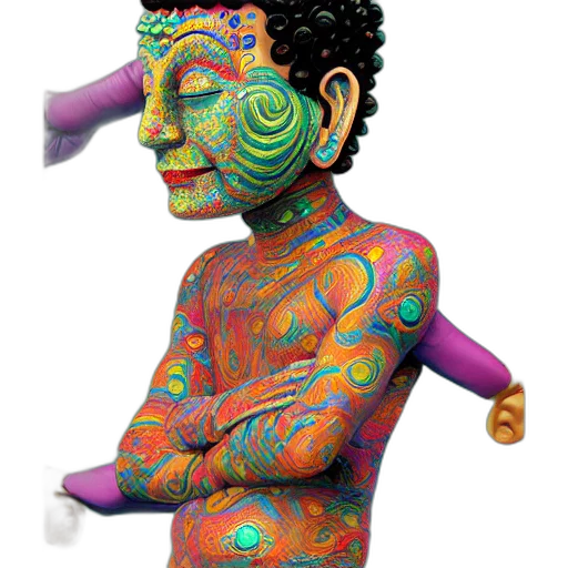 mask, jewelry, staff, 3d render, concept art, fantasy art, cartoon, buddha transparent PNG cut-out