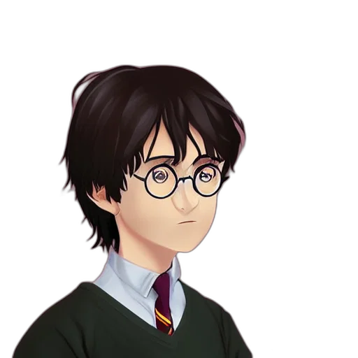 staff, face, pixel art, anime, cartoon, concept art, portrait, harry transparent PNG cut-out