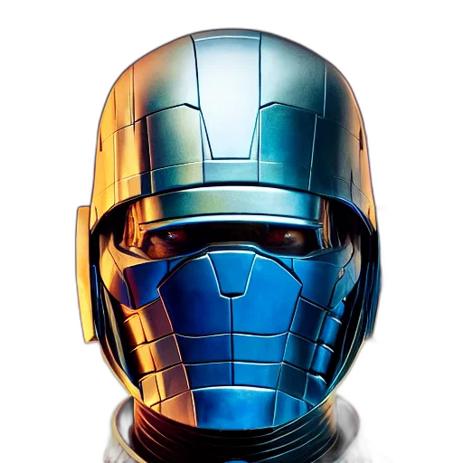 robot, mask, face, 3d render, comic book art, concept art, photorealistic, portrait transparent PNG cut-out