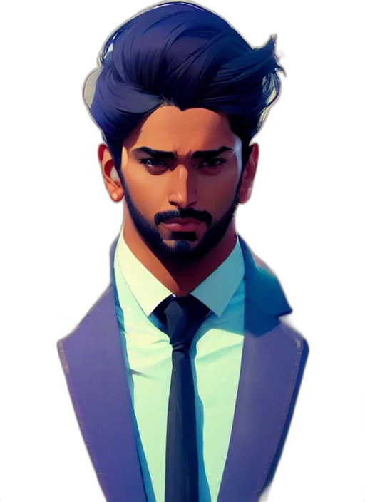 face, staff, jacket, concept art, fantasy art, cartoon, pixel art, blue transparent PNG cut-out