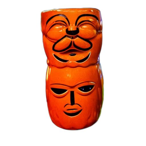 mask, face, bottle, 3d render, closeup, photorealistic, photograph, orange transparent PNG cut-out
