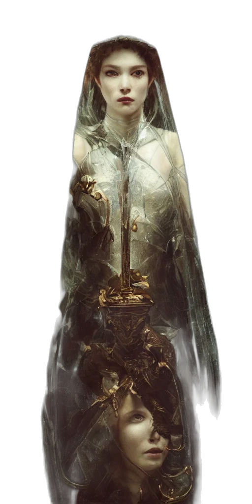 sword, staff, dress, bottle transparent PNG cut-out