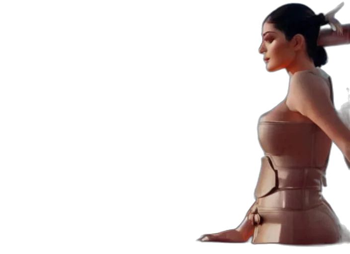 dress, robot, jewelry, 3d render transparent PNG cut-out