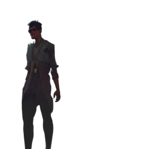 staff, jacket, creature, dress, concept art, 3d render, pixel art, fantasy art transparent PNG cut-out
