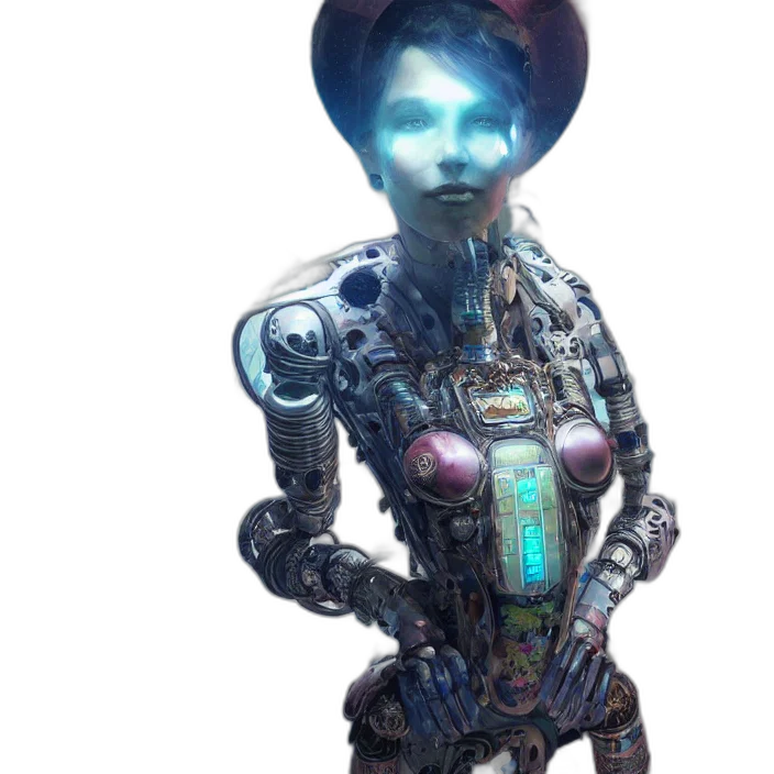 robot, face, staff, weapon transparent PNG cut-out