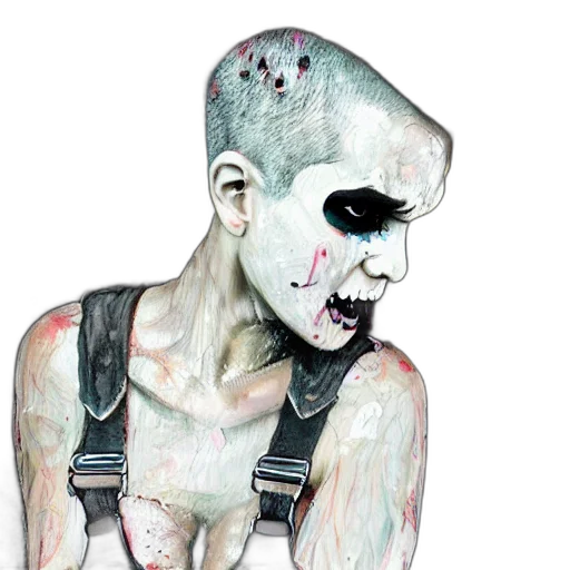 mask, face, creature, watercolor, concept art, photorealistic, comic book art, full transparent PNG cut-out
