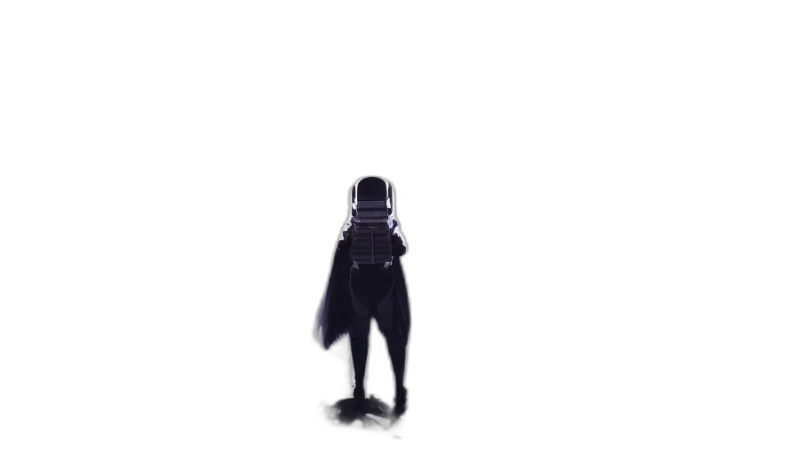 robot, mask, creature, staff transparent PNG cut-out