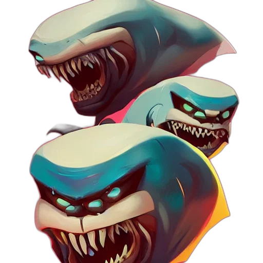 creature, mask, concept art, 3d render transparent PNG cut-out