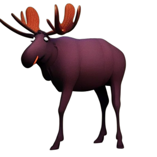 animal, creature, crown, concept art, 3d render, photorealistic, render, moose transparent PNG cut-out