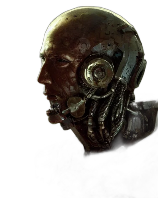 robot, mask, face, concept art, cyberpunk, photorealistic, comic book art, outer space transparent PNG cut-out