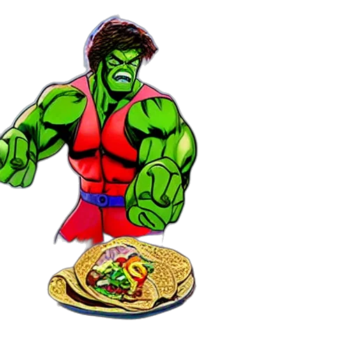 food, comic book art, concept art, pixel art, 3d render, hulk, gives, horse transparent PNG cut-out