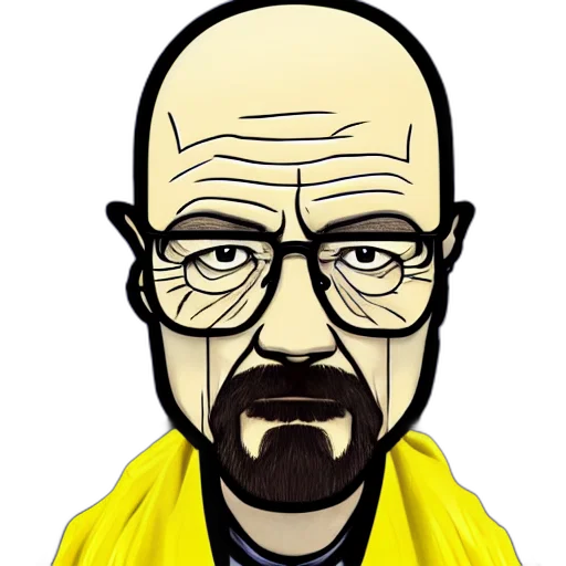 cartoon, comic book art, concept art, photorealistic, walter, white, googly, eyes transparent PNG cut-out