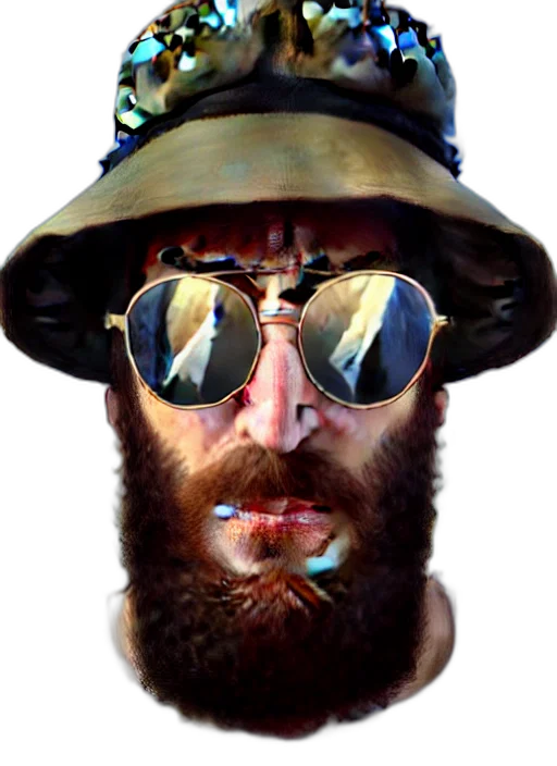 hat, face, staff, mask, photorealistic, 3d render, concept art, pixel art transparent PNG cut-out