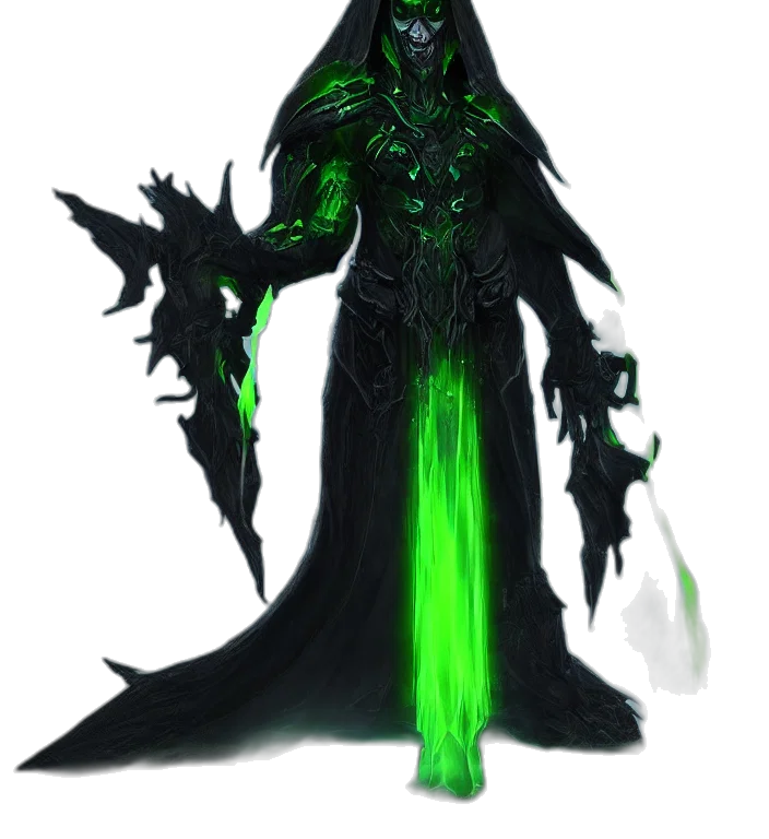 staff, creature, concept art, fantasy art, 3d render, pixel art, green, dark transparent PNG cut-out
