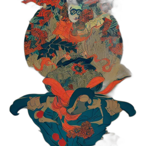 mask, dragon, face, creature, concept art, fantasy art, watercolor, comic book art transparent PNG cut-out