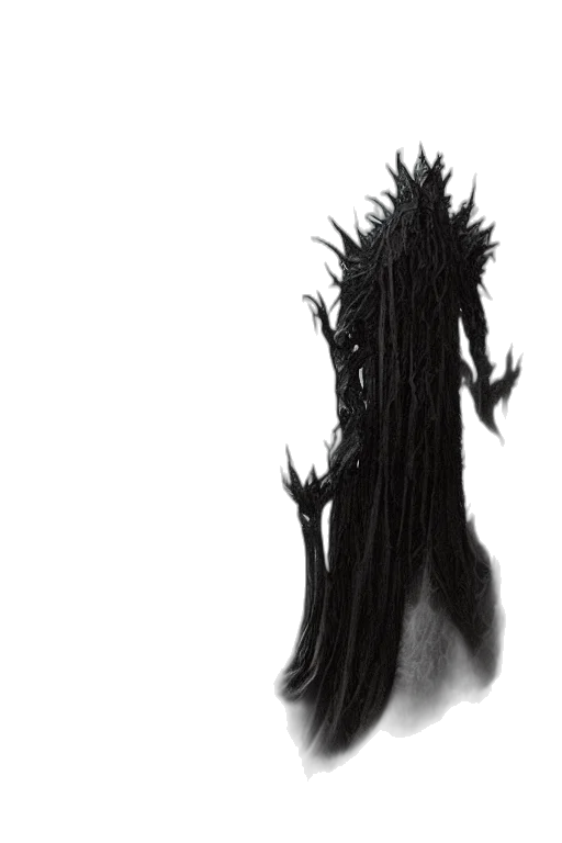 hair, dress, creature, staff transparent PNG cut-out
