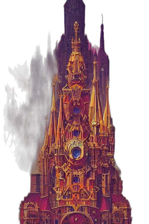 building, crown, dress, staff transparent PNG cut-out