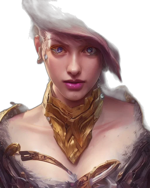 face, jewelry, crown, fantasy art, concept art, photorealistic, anime, golden transparent PNG cut-out