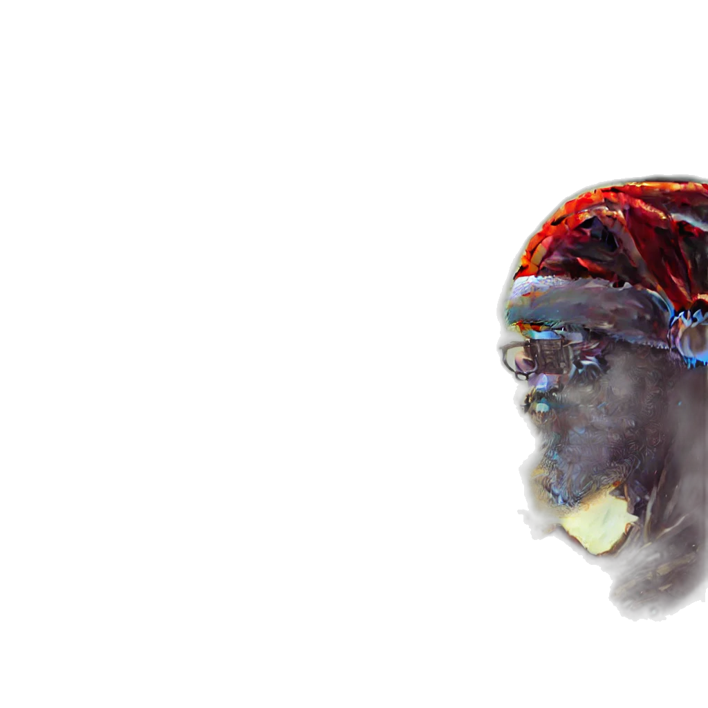crown, mask, face, hair, 3d render, concept art, cyberpunk, vaporwave transparent PNG cut-out
