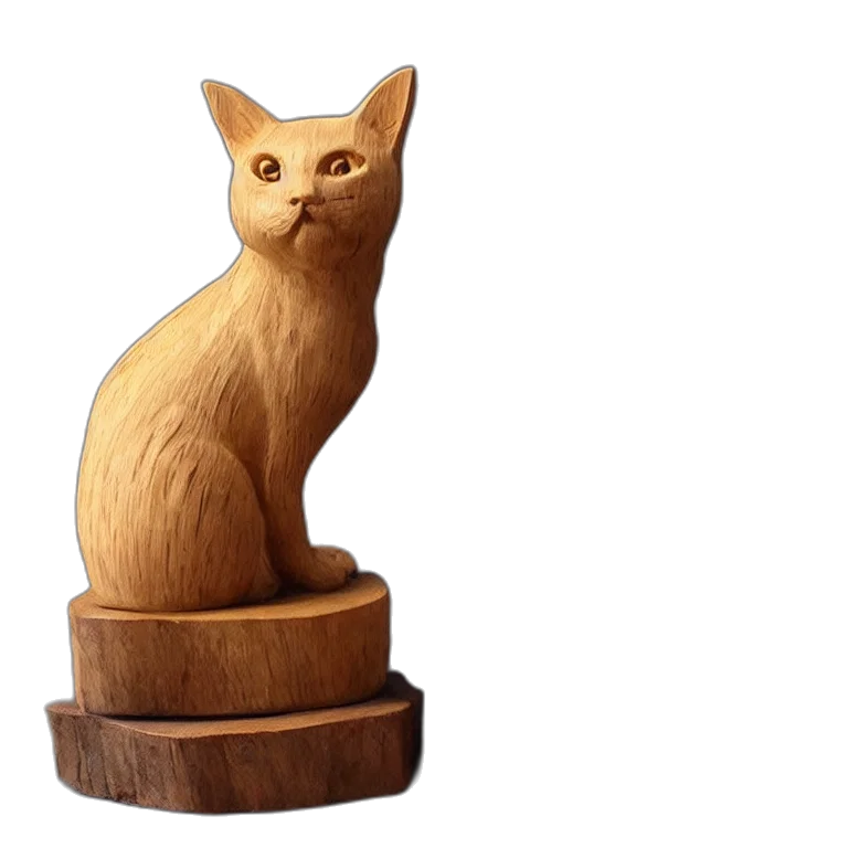 animal, furniture, 3d render, photorealistic, realistic, wooden, sculpture, carving transparent PNG cut-out