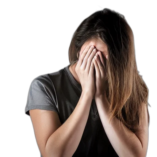 face, hair, mask, depressed transparent PNG cut-out