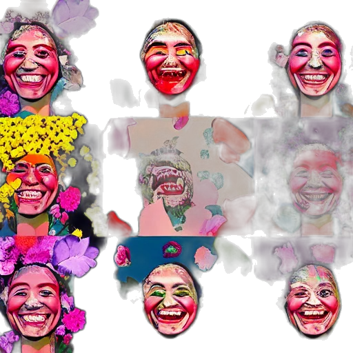 face, mask, concept art, 3d render transparent PNG cut-out