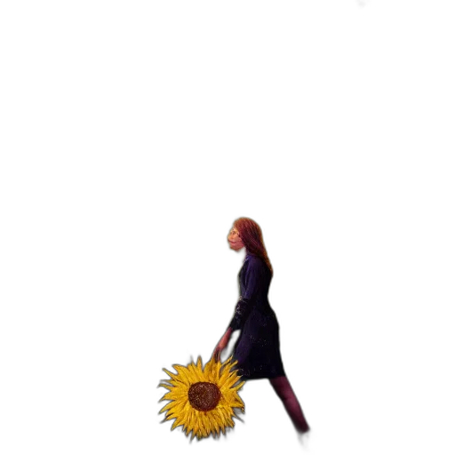flower, umbrella, staff, dress, concept art, pixel art, 3d render, photorealistic transparent PNG cut-out