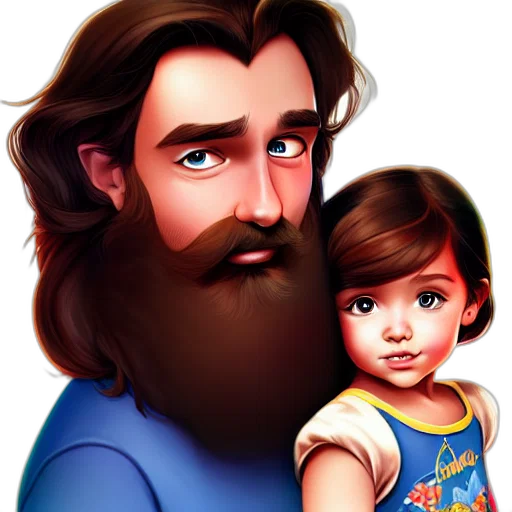 hair, photorealistic, cartoon, oil painting transparent PNG cut-out