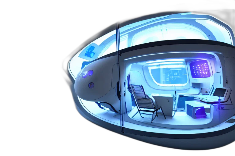 robot, furniture, 3d render, concept art transparent PNG cut-out