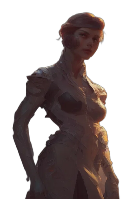 dress, robot, staff, face transparent PNG cut-out