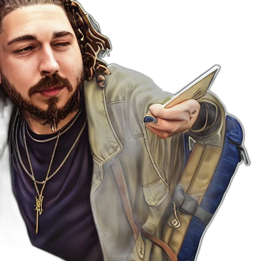 jacket, staff, face, weapon transparent PNG cut-out