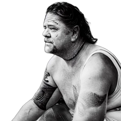 animal, creature, photorealistic, photoshoot, maori, russel, crowe, soft transparent PNG cut-out