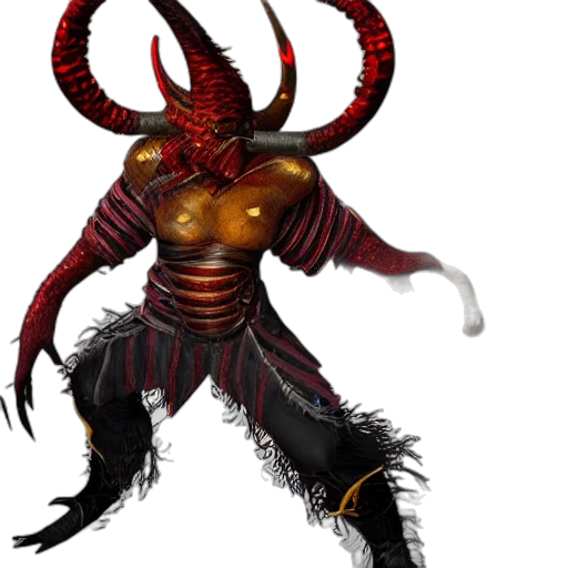 creature, mask, staff, concept art, fantasy art, pixel art, 3d render, red transparent PNG cut-out