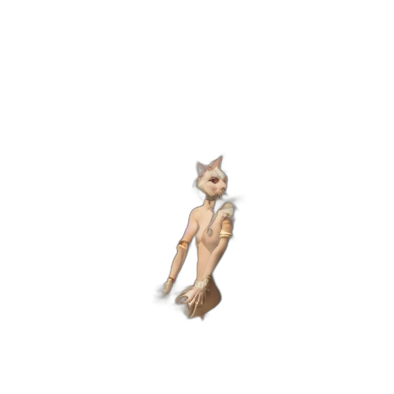 animal, creature, staff, dress, 3d render, concept art, pixel art, fantasy art transparent PNG cut-out
