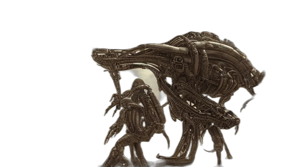 dragon, creature, jewelry, robot, 3d render, concept art, aliens, brainsuckers transparent PNG cut-out