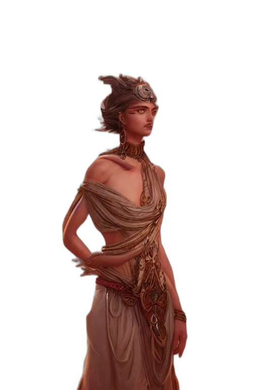dress, staff, fantasy art, concept art transparent PNG cut-out