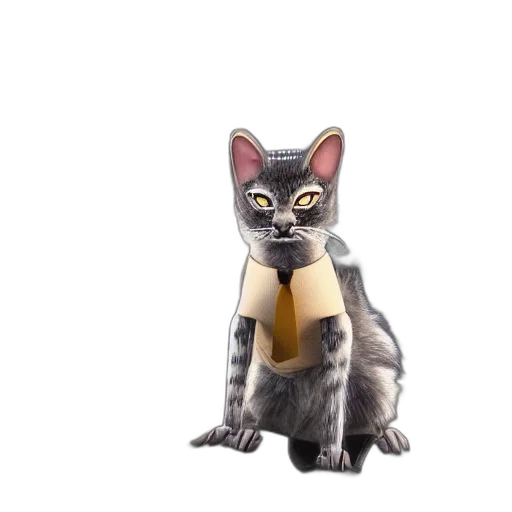 staff, animal, concept art, 3d render, cartoon, photorealistic, cyberpunk, cat transparent PNG cut-out