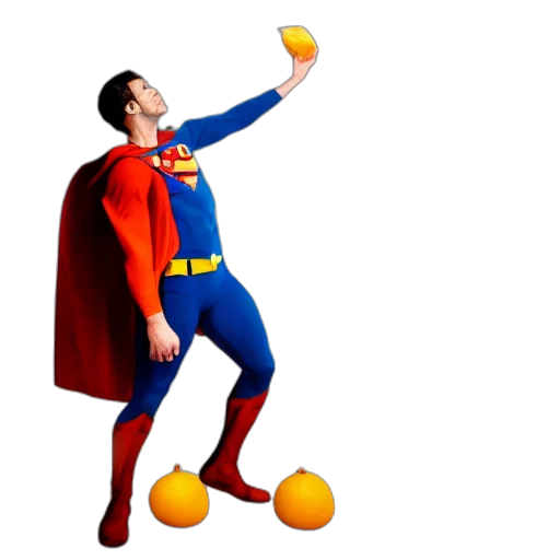 concept art, 3d render, comic book art, superman transparent PNG cut-out
