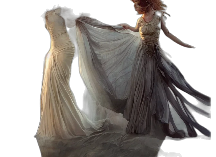 dress, jewelry, photorealistic, concept art transparent PNG cut-out