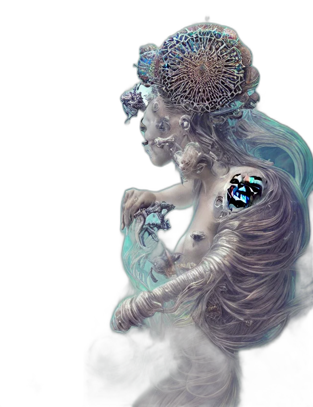 mask, crown, creature, robot transparent PNG cut-out