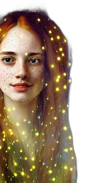 face, crown, jewelry, photorealistic, fantasy art, oil painting, concept art, outer space transparent PNG cut-out