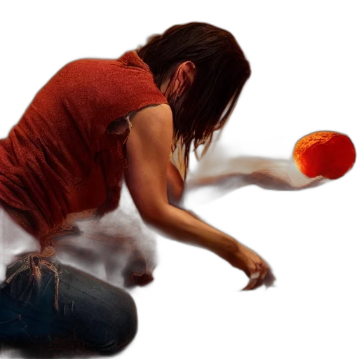 food, photorealistic, concept art, 3d render, oil painting, fire, skimming, clementine transparent PNG cut-out
