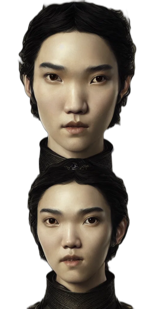 face, mask, hair, photorealistic transparent PNG cut-out