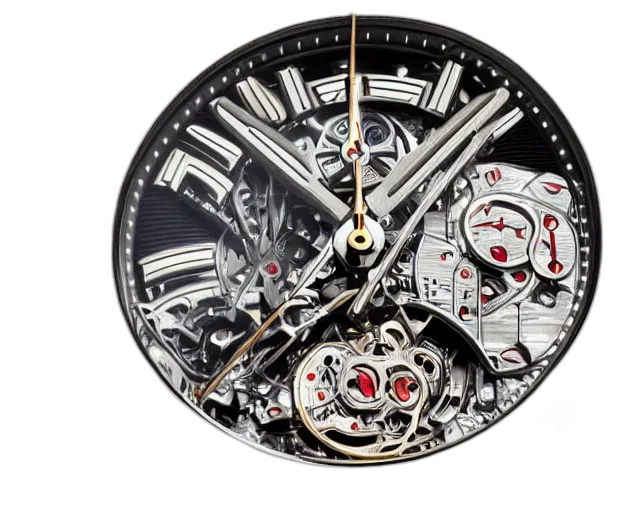 retro, futuristic, audemars, piguet, watch, extremely, detailed, highly transparent PNG cut-out