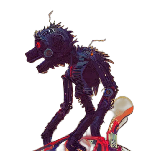 mask, creature, animal, robot, concept art, 3d render, fantasy art, pixel art transparent PNG cut-out