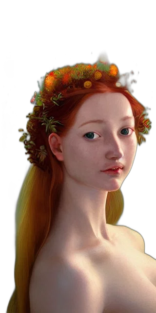 crown, face, jewelry, staff, photorealistic, fantasy art, 3d render, concept art transparent PNG cut-out
