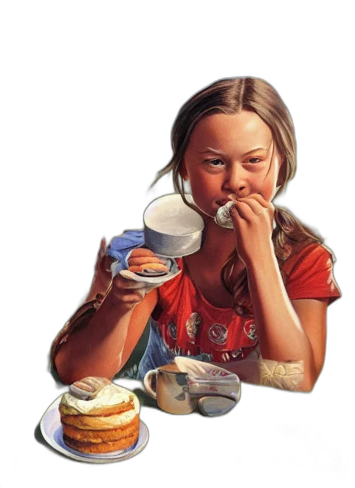 food, face, photorealistic, oil painting transparent PNG cut-out