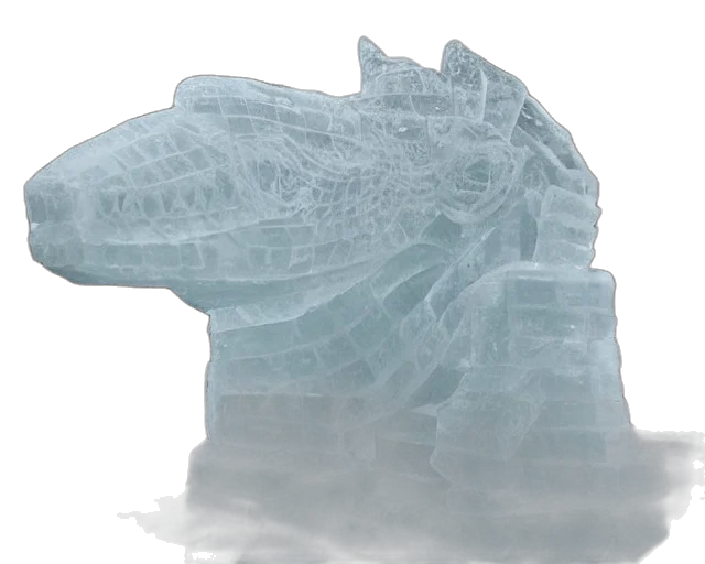 dragon, creature, 3d render, concept art, fantasy art, photorealistic, fog, ice transparent PNG cut-out