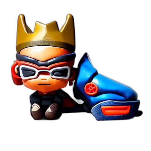 crown, shoes, robot, 3d render transparent PNG cut-out