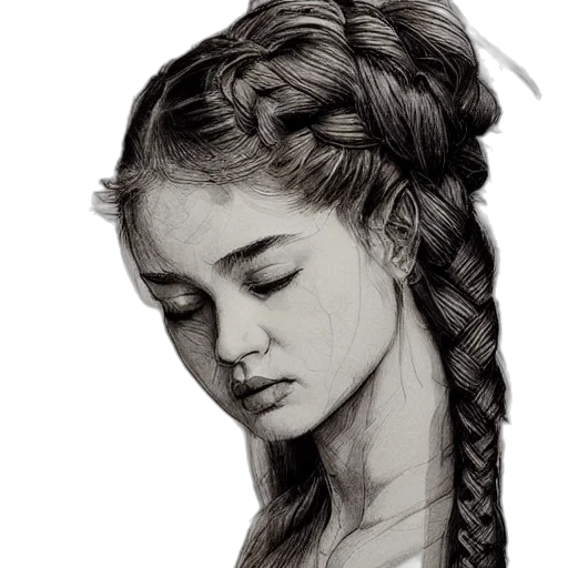 face, hair, crown, dragon, photorealistic, pencil sketch, oil painting, fantasy art transparent PNG cut-out